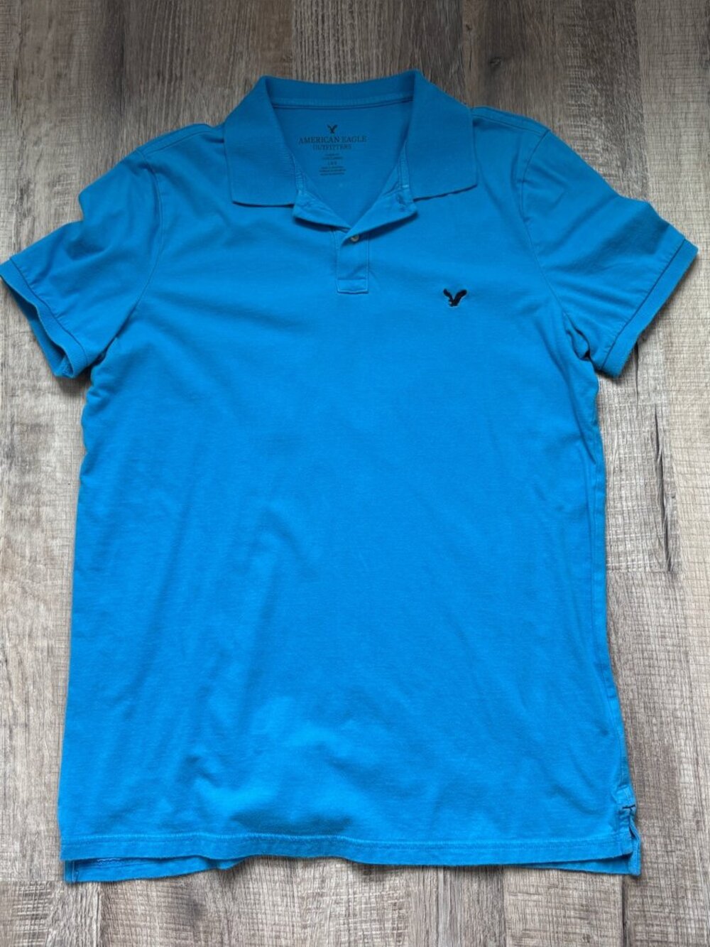 American Eagle Polo Shirt Mens Size L Large Blue Classic Fit